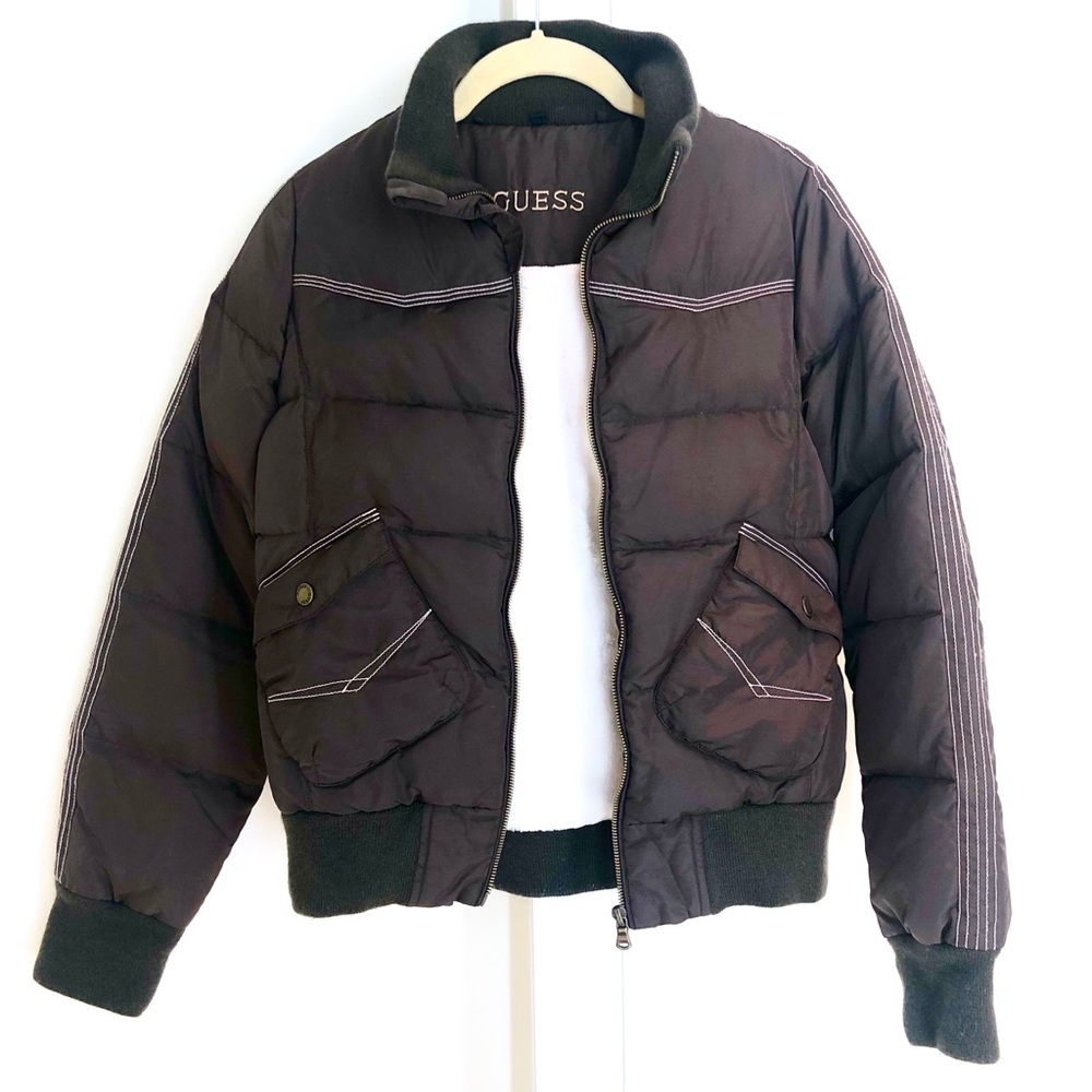 Guess Chocolate Brown Down Jacket